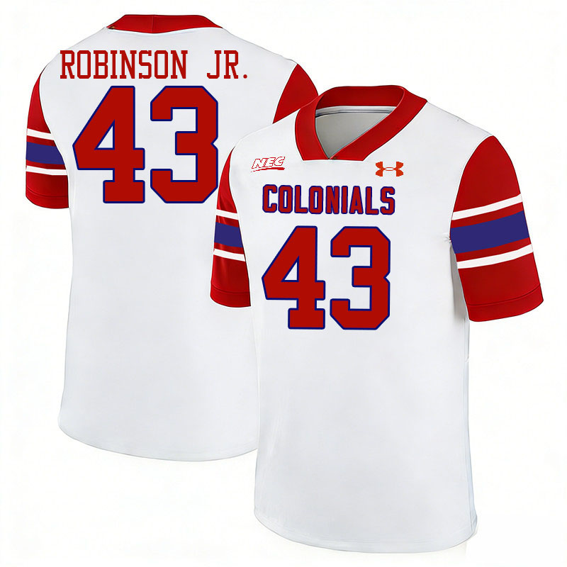 Robert Morris Colonials #43 Mitchell Robinson Jr. College Football Jerseys,Uniforms Stitched-White